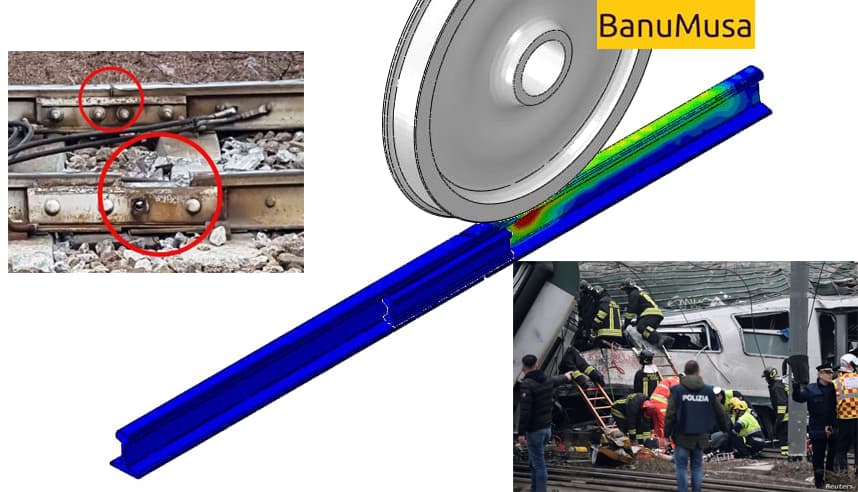 rail abaqus fatigue impact gap joint banumusa italy