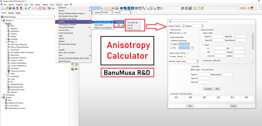 پلاگین Anisotropy Calculator برای اباکوسabaqus Anisotropy Calculator plugin for simulation of mechanical engineering شبیه سازی در مهندسی مکانیک
