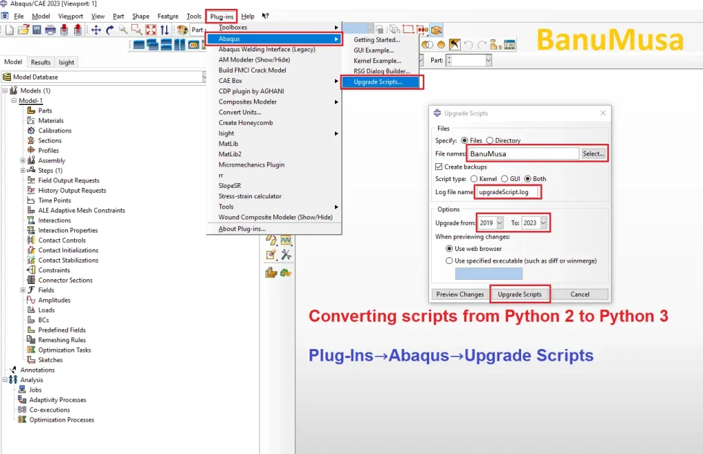 بروزرسانی اسکریپت ها در اباکوس از پایتون 2 به 3 - Upgrade Scripts - اباکوس پلاگین
Abaqus plugin - python scripts