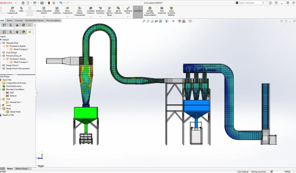 شبیه سازی سالیدورکس 2025 - SOLIDWORKS Simulation 2025 تحلیل المان محدود اجزا محدود با سالیدورکس تحلیل سیالات با flow simulation