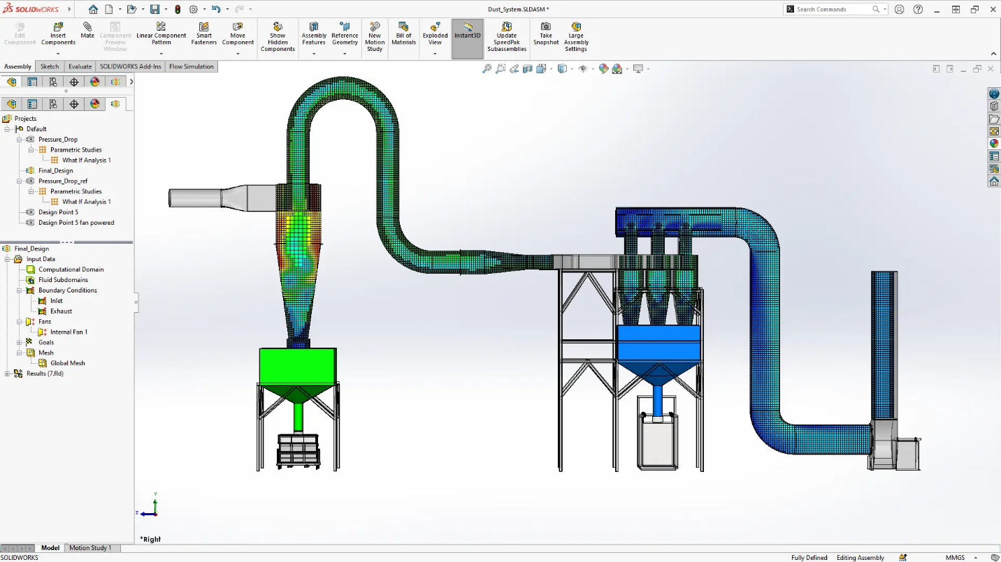 شبیه سازی سالیدورکس 2025 - SOLIDWORKS Simulation 2025 تحلیل المان محدود اجزا محدود با سالیدورکس تحلیل سیالات با flow simulation